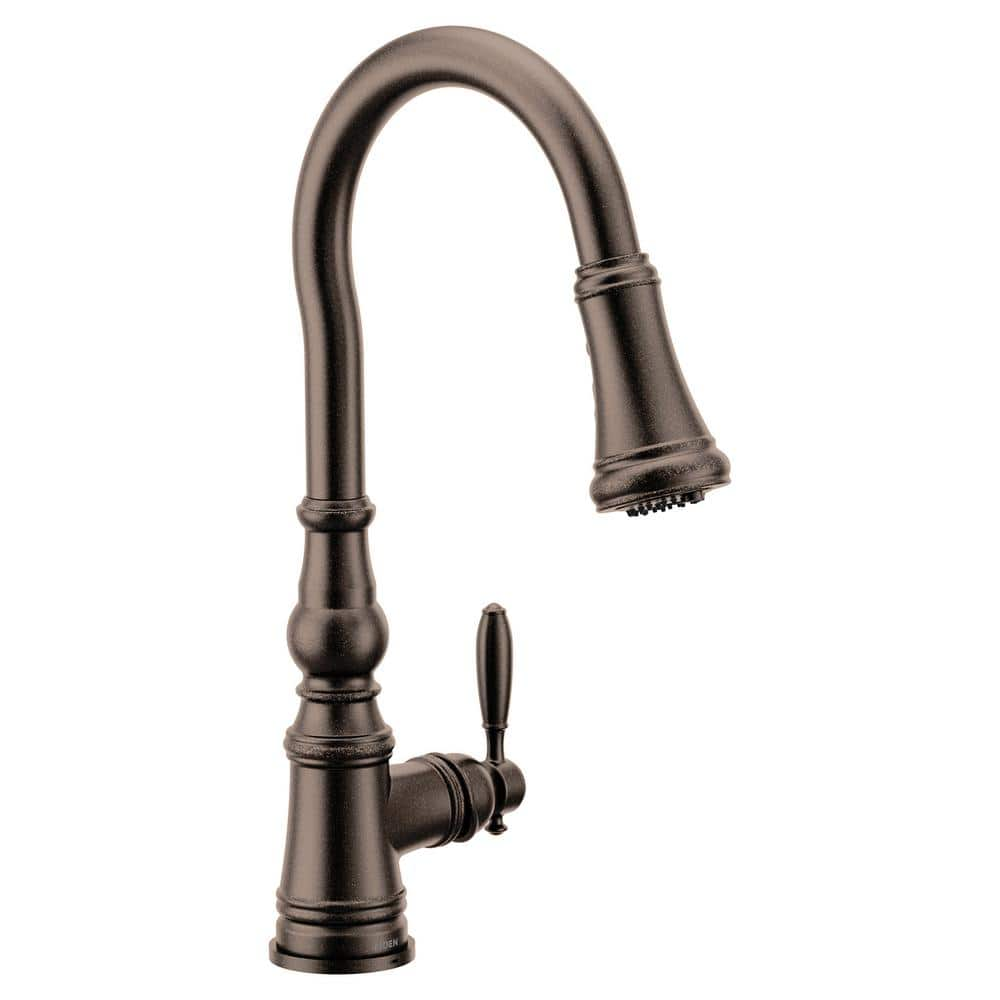 Moen Weymouth Single Handle Pull Down Sprayer Kitchen Faucet With Optional 3 In 1 Water 4337