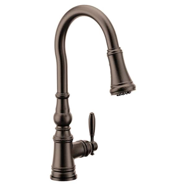 MOEN Weymouth Single Handle Pull-Down Sprayer Kitchen Faucet with Optional 3- in -1 Water Filtration in Oil Rubbed Bronze