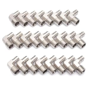 1/2 in. ID Hose x 1/2 in. Male NPT Air Gas 90-Degree Elbow Stainless Steel 316 Barb Fitting (25-Pieces)