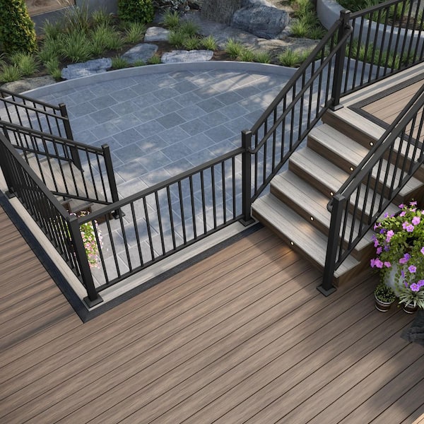 Voyage 1 in. x 6 in. x 16 ft. Khaya Brown Grooved Edge Composite Deck Board