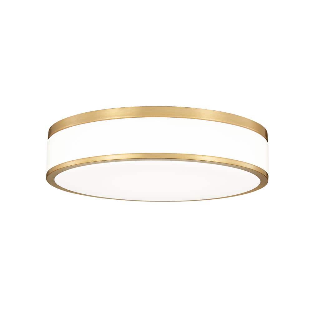Ballord 16 in. Modern Gold Flush Mount with Acrylic Shade and no bulbs