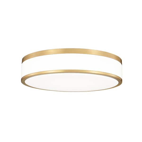 Unbranded Ballord 16 in. Modern Gold Flush Mount with Acrylic Shade and no bulbs