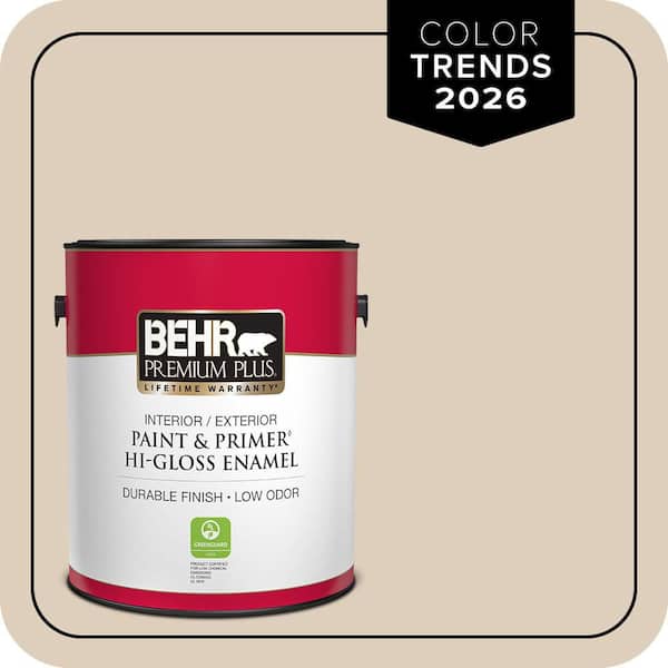 BEHR PREMIUM PLUS 1 gal. #MQ3-11 Dainty Lace Hi-Gloss Enamel Interior ...