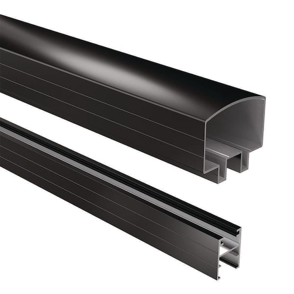 36 in. H x 6 ft. W Aluminum Hand and Base Rail in Matte Black for Cable Deck Railing