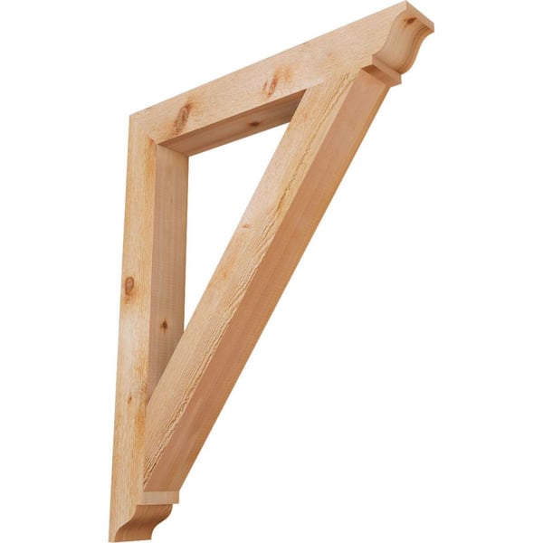 Ekena Millwork 4 in. x 38 in. x 30 in. Western Red Cedar Traditional Rough Sawn Bracket