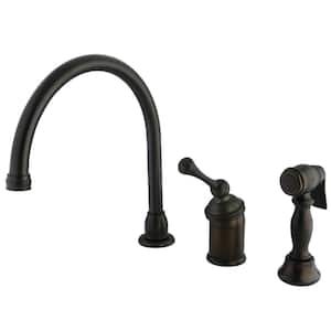 Buckingham Single-Handle Standard Kitchen Faucet with Side Sprayer in Oil Rubbed Bronze