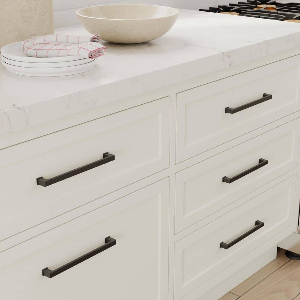 Chelsey Matte Black 8" Rectangular Bar Pull Multipack