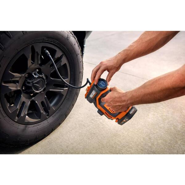 RIDGID - 18V Cordless 3-Tool Combo Kit with Inflator, Impact Wrench, Hybrid Panel Light, 4.0 Ah Battery, and Charger
