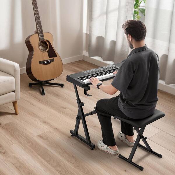 VEVOR Z Style Digital Keyboard Stand Bench Set 250 lbs. Load with 