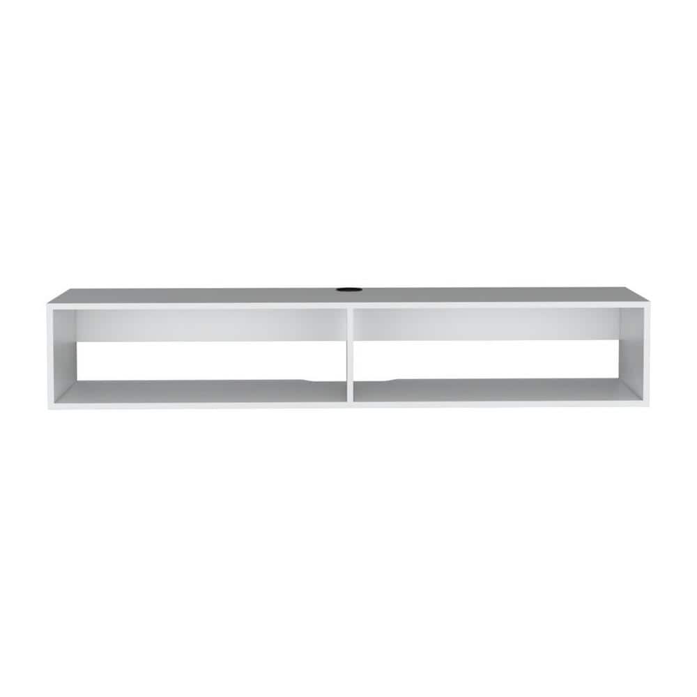 Modern 59.1 in. W x 12.6 in. D White Manufactured Wood Wall-Mounted Decorat