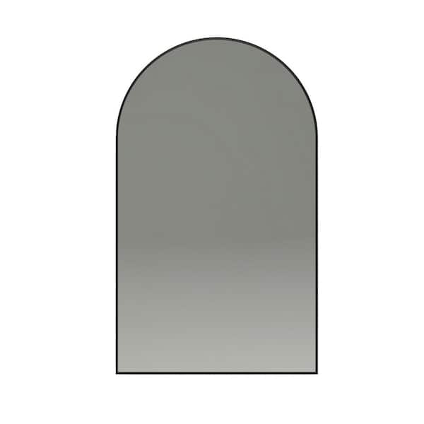 18-in x 30-in Surface Mount Black Mirrored Arched Medicine Cabinet