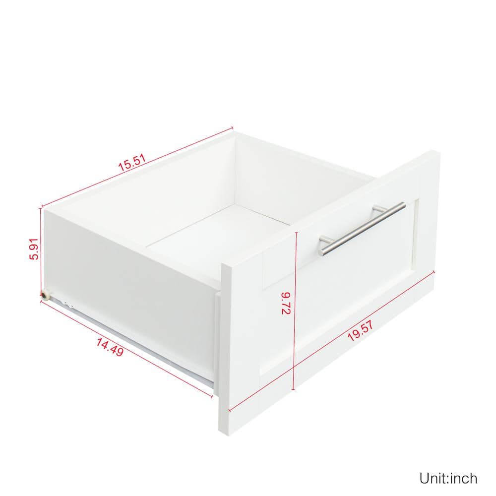 White Hinged 2-Door Wardrobe with Drawers and Shelves