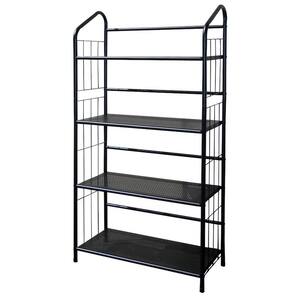 49 in. Black 4-Shelf Metal Accent Bookcase