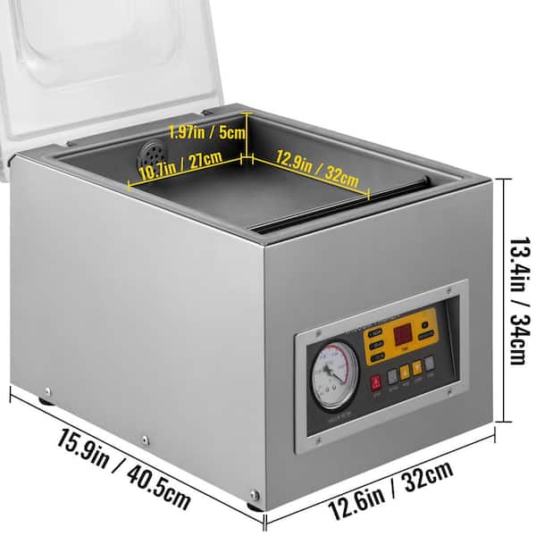 VEVOR Stainless Steel Chamber Vacuum Sealer Kitchen Food Vacuum Sealer  Digital Packaging Machine Sealer for Food Saver DZ-260ZKBZJ400W01V1 - The  Home Depot
