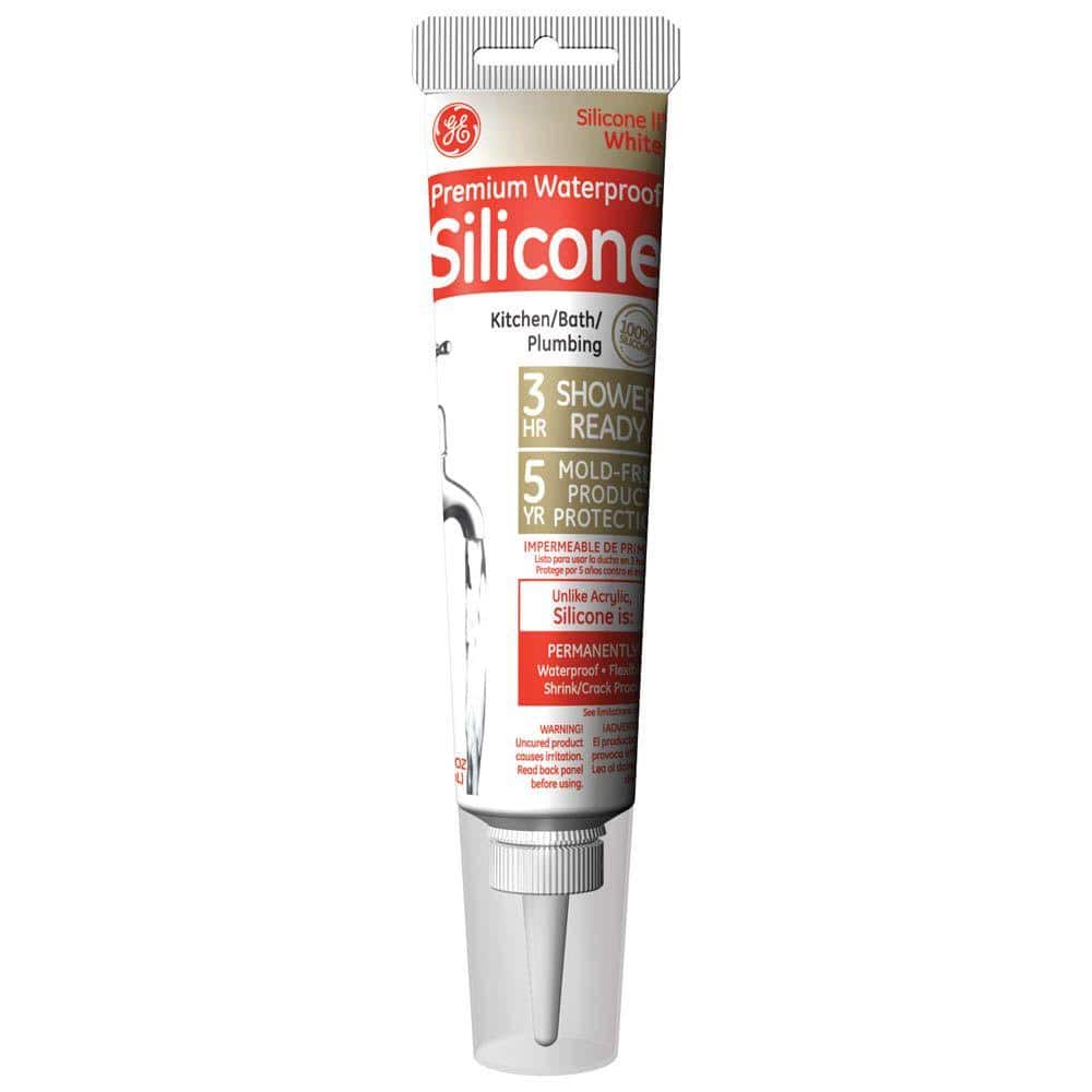 GE Advanced Silicone 2 2.8 oz. White Kitchen and Bath Caulk (case of 12)
