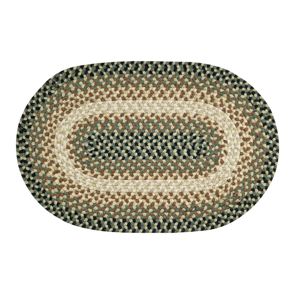 Pine Grove Green Braided Oval Rug with Included Rug Pad by Oak & Asher