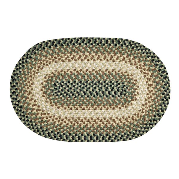 Better Trends Woodbridge Oval Braid Collection Green 20 x 30