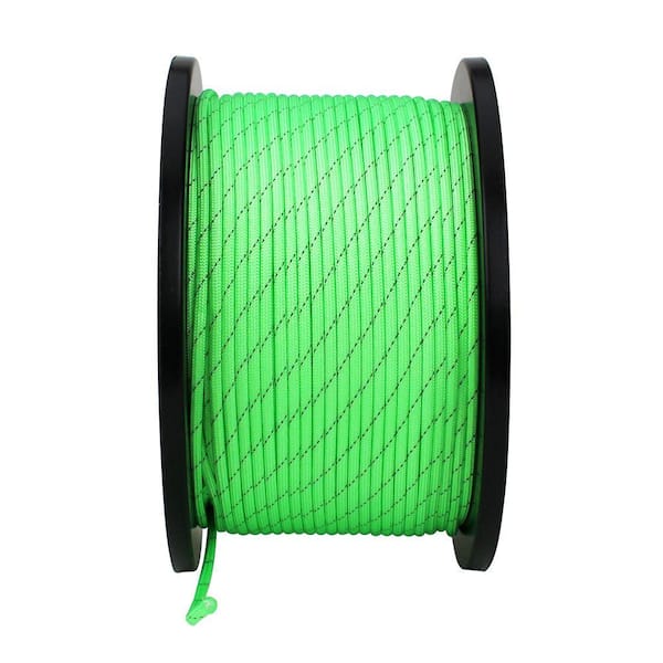 1/8 in. x 500 ft. Neon Green Reflective Paracord Rope