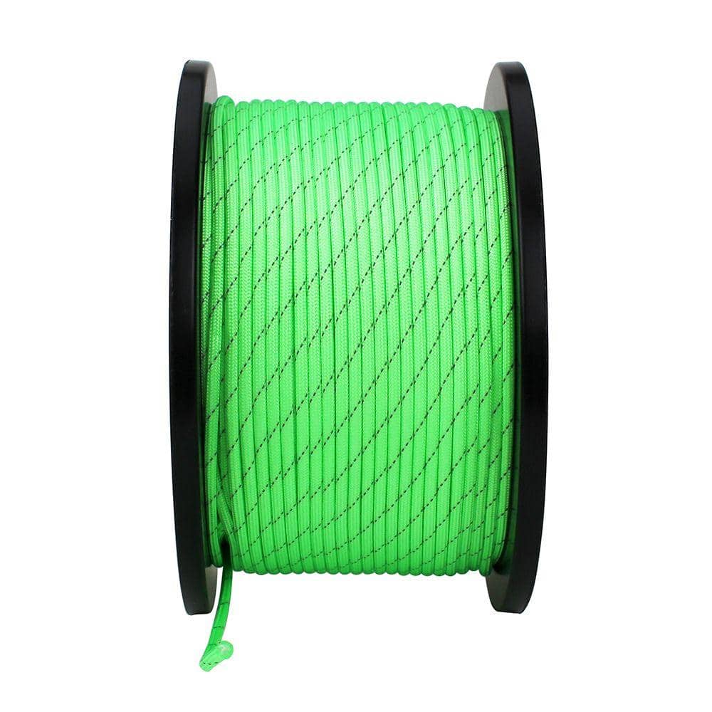  Reflective Glow in The Dark Paracord, 100ft Braided 9 Strand  Core 4mm Luminous Craft Cord, 325lb Fluorescent Nylon Rope for Bracelets  Lanyard, Guy Line for Outdoor Tent (325lb 4mm Green) 
