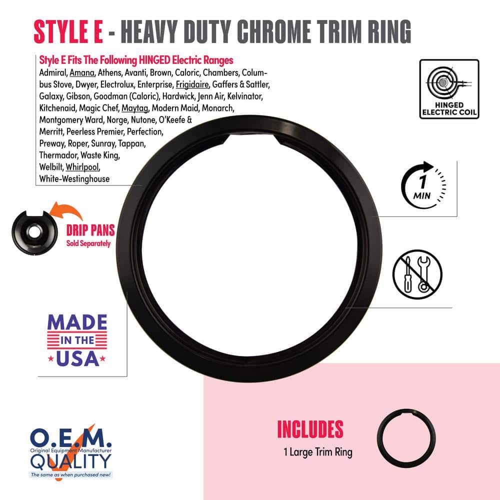 Range Kleen 8 in. Trim Ring in Black Porcelain PR8 - The Home Depot