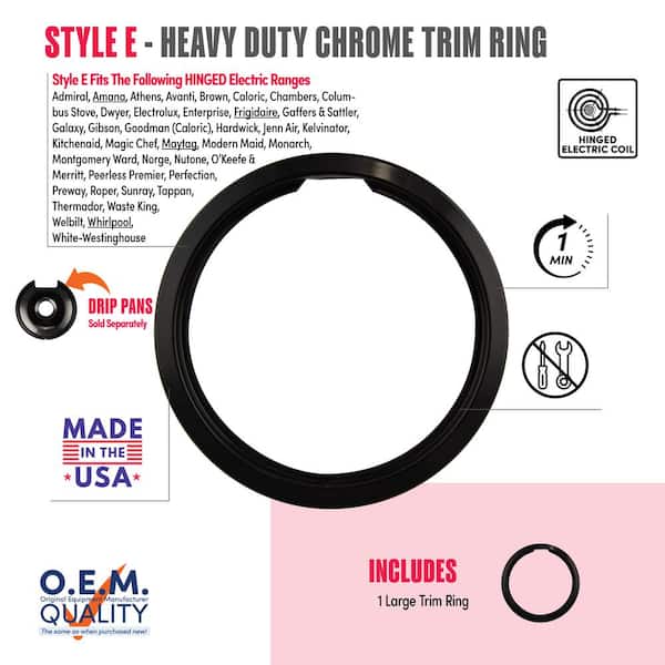 Range Kleen 8 in. Trim Ring in Black Porcelain