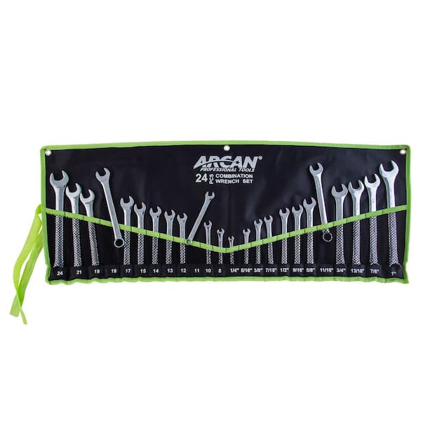 Arcan SAE and Metric Combination Wrench Set (24-Pcs)