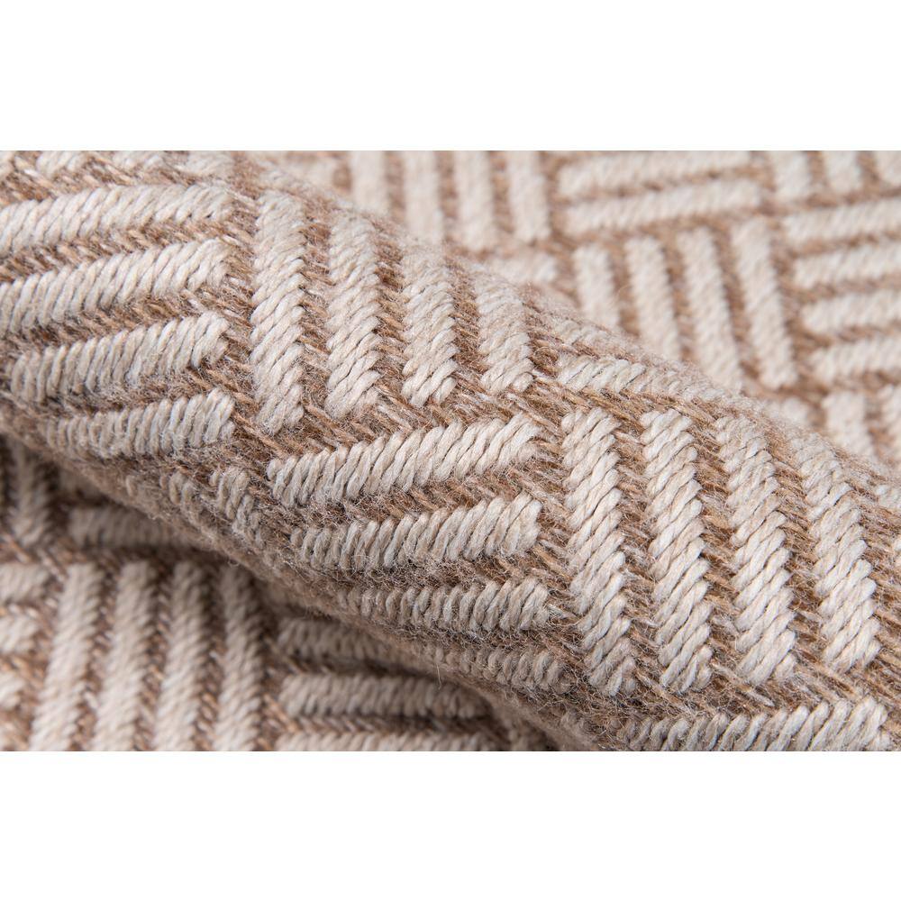Tan Geometric Stain-Resistant Synthetic 5' x 7' Rug