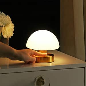 Zoe 5.75 in. Brass Gold/WhiteModern Minimalist Iron Rechargeable Integrated LED Table Lamp