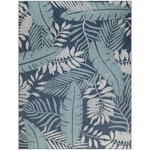 Garden Oasis Navy 9 ft. x 12 ft. Nature-inspired Contemporary Area Rug