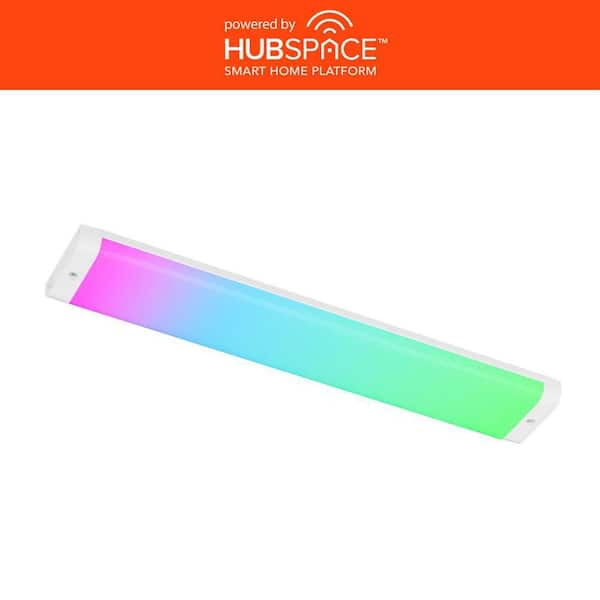 12in. Plug-In and Direct Wire RGBWIC Dynamic Color White Integrated LED Linkable Under Cabinet Light Powered by Hubspace