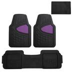 Purple Heavy Duty Liners Trimmable Touchdown Floor Mats - Universal Fit for Cars, SUVs, Vans and Trucks - Full Set