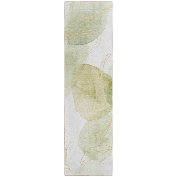 Chantille ACN544 Green 2 ft. 3 in. x 7 ft. 6 in. Machine Washable Indoor/Outdoor Geometric Runner Rug