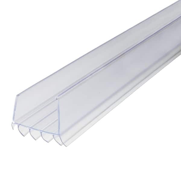 36 in. Clear Vinyl U-Shape Cinch Slide-On Under Door Seal