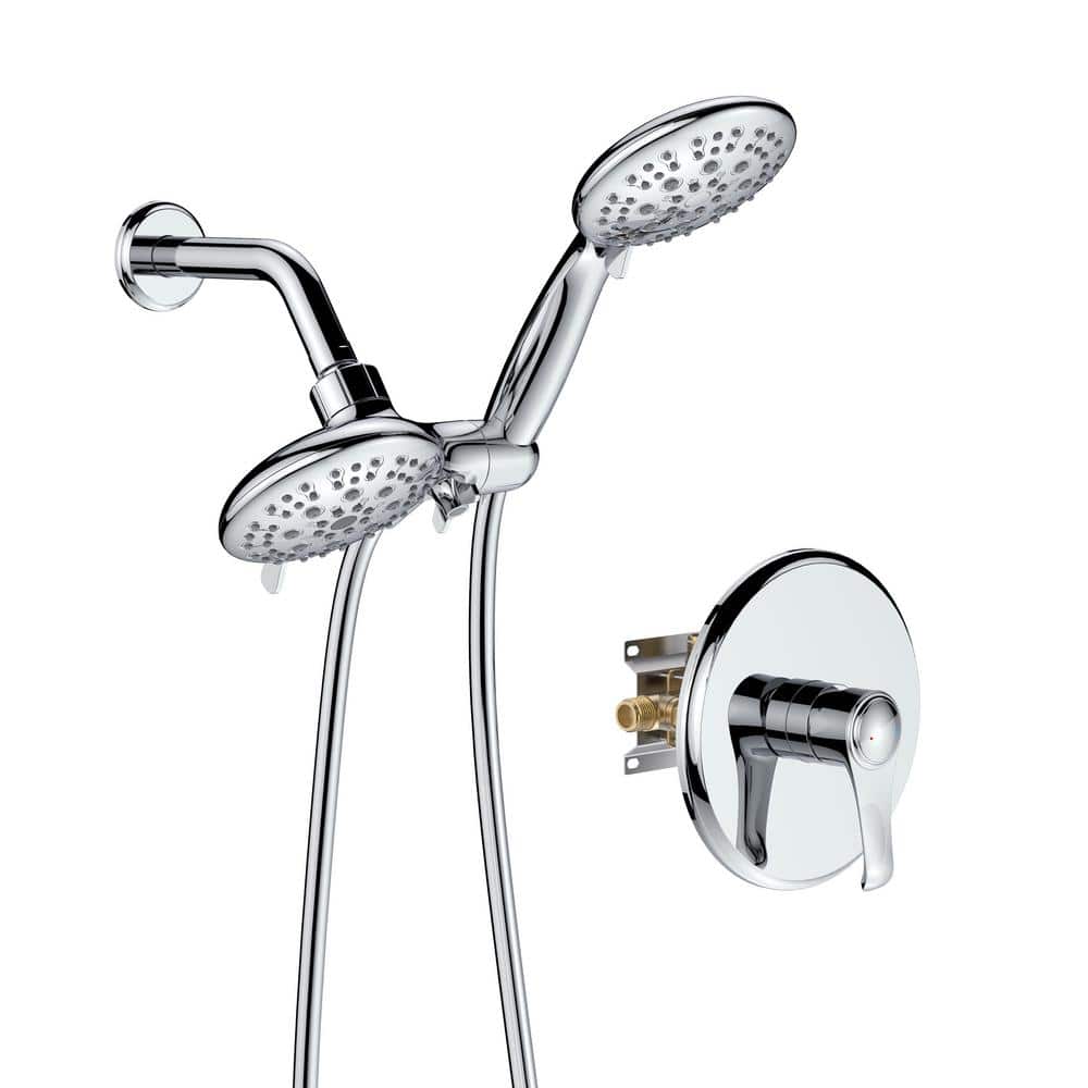 Lukvuzo 6Spray Dual Wall Mount Fixed and Handheld Shower Head GPM in Chrome HSPH003FS081 The