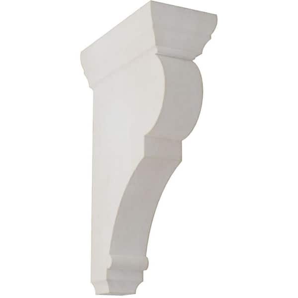 Ekena Millwork 2-1/2 in. x 10 in. x 5-1/2 in. Chalk Dust White Medium Rojas Wood Vintage Decor Corbel
