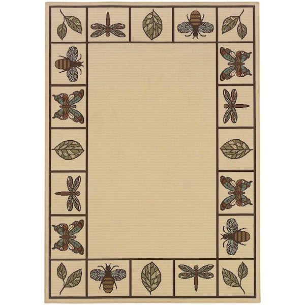 Modesto Natural Multi 4 ft. x 6 ft. Indoor/Outdoor Patio Area Rug