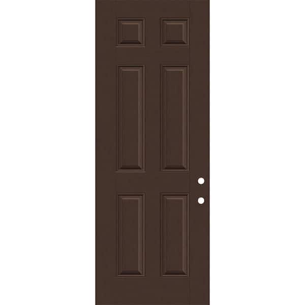 Steves & Sons Regency 36 in. x 96 in. Left-Handed 6 Panel Chestnut Stain Mahogany Fiberglass Front Door Slab