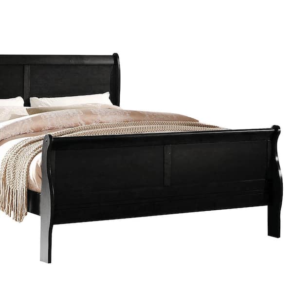 Acme Furniture Louis Philippe 80 In W, Queen Eastern King Bed Frame For Headboard And Footboard Black
