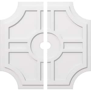 1 in. P X 12 in. C X 36 in. OD X 3 in. ID Haus Architectural Grade PVC Contemporary Ceiling Medallion, Two Piece