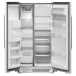 36 in. 25 cu. ft. Standard Depth Side-by-Side Refrigerator in White with Can Caddy