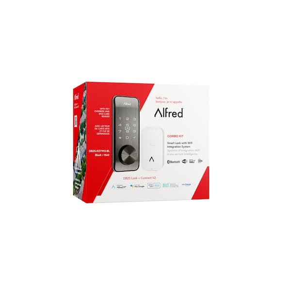 Alfred DB2S Combo Smart Rfid Deadbolt Lock W/Key And Wifi Bridge
