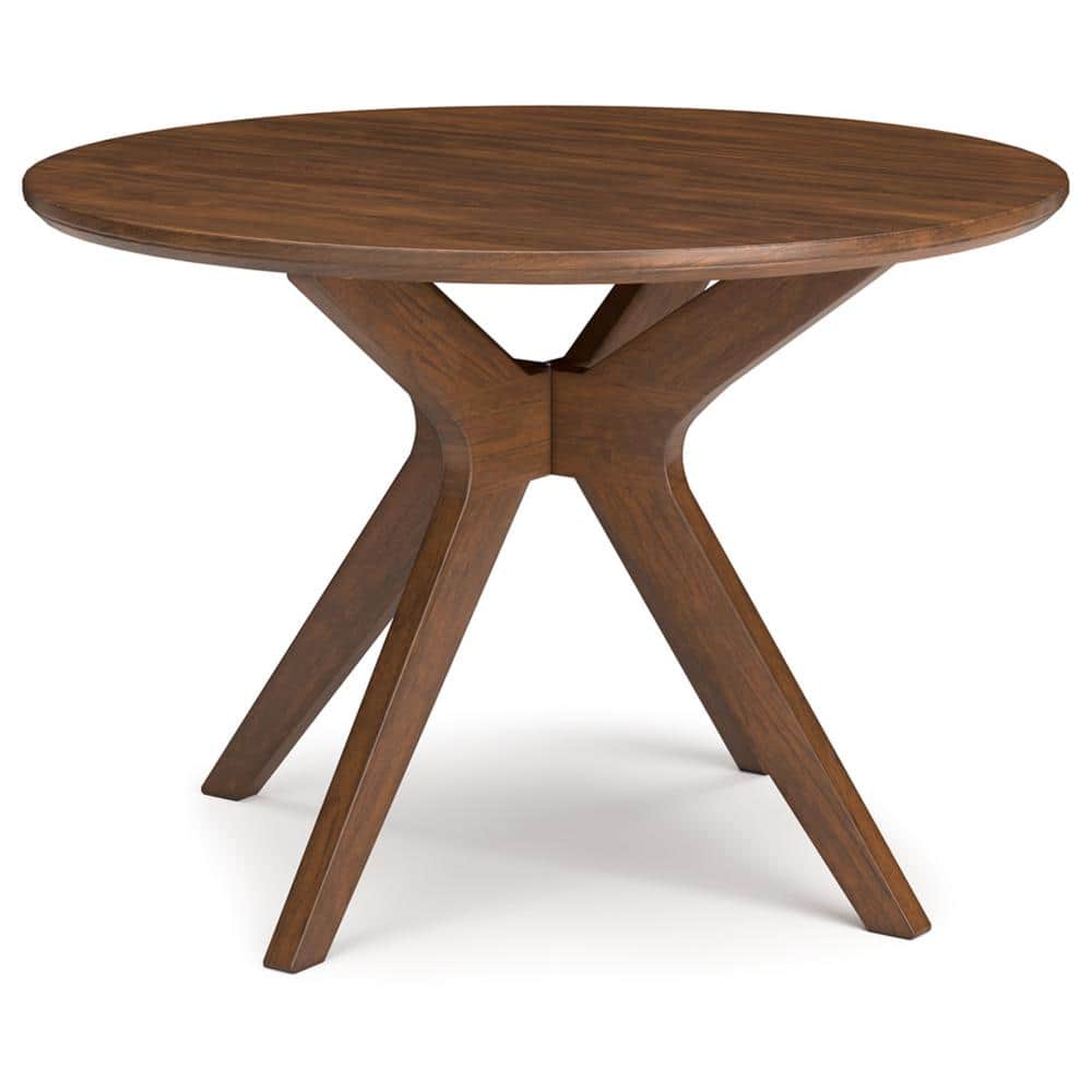 Brown Round Extendable Wood Dining Table