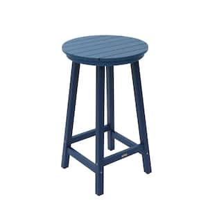 Plastic Outdoor Bar Height Bistro Table in Blue