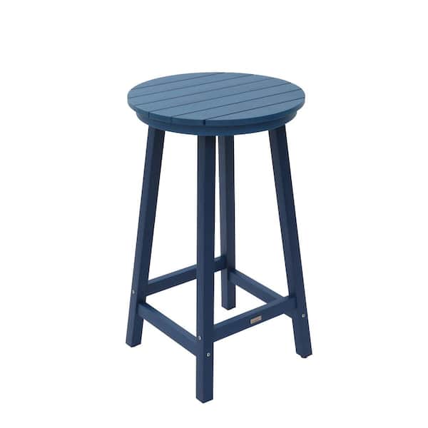 Clihome Plastic Outdoor Bar Height Bistro Table in Blue