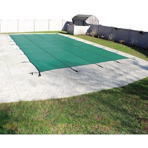 Mesh 12 ft. x 24 ft. Green In Ground Pool Safety Cover