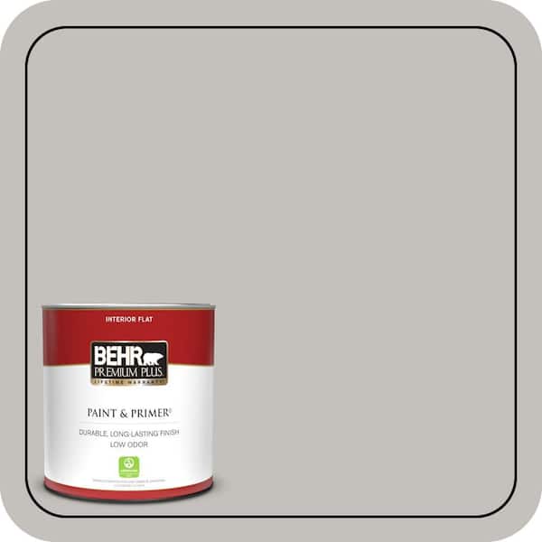 BEHR PREMIUM PLUS 1 qt. #PPU18-10 Natural Gray Flat Low Odor Interior Paint & Primer