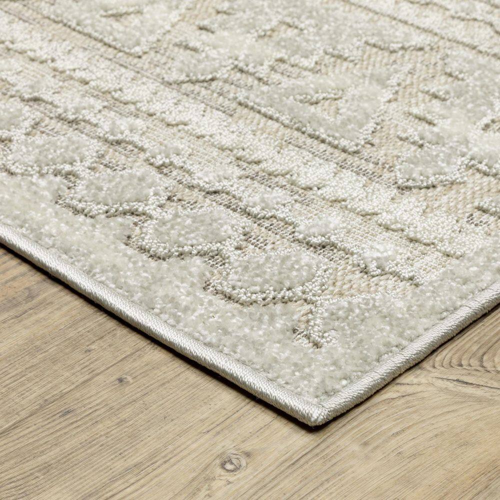 5' X 8' Beige And Blue Oriental Area Rug With Fringe price history on PriceWatchPro