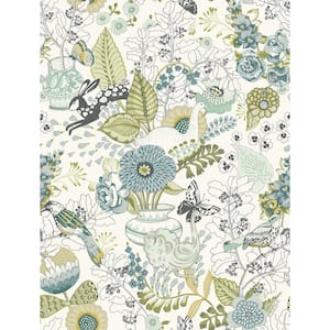 Whimsy Green Fauna Paper Strippable Roll (Covers 56.4 sq. ft.)