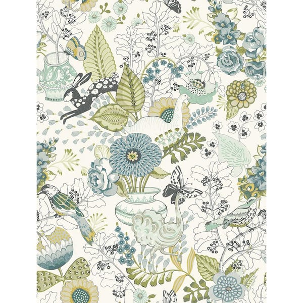 Whimsy Green Fauna Paper Strippable Roll (Covers 56.4 sq. ft.)