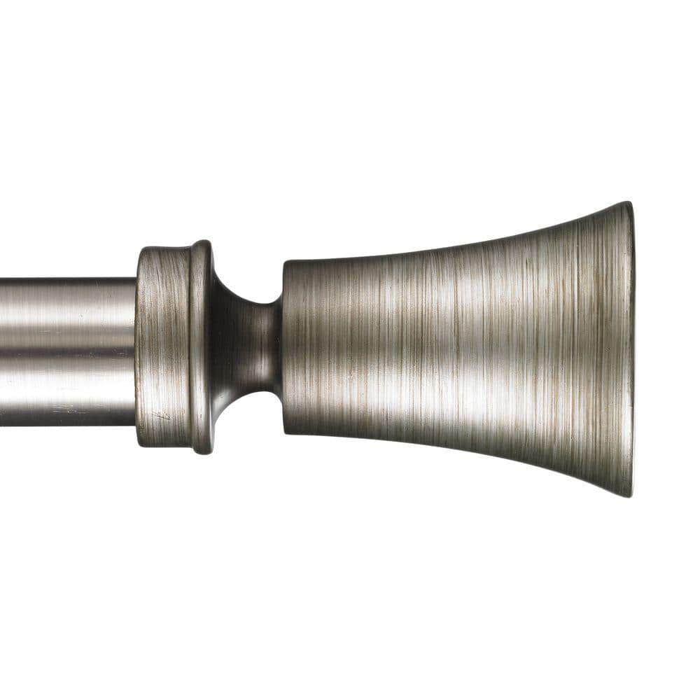 Tama 6 ft. Non-Telescoping Single Curtain Rod in Antique Silver
